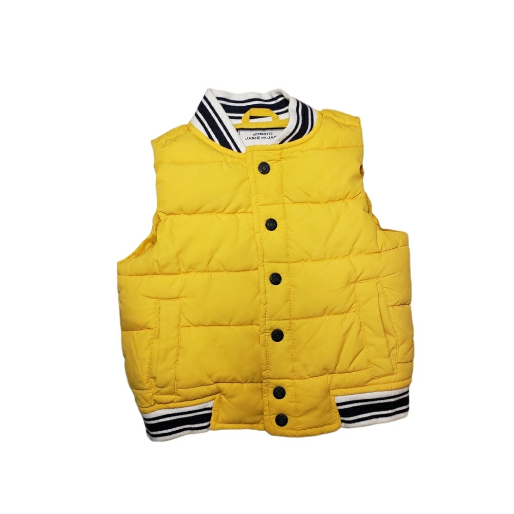 Janie and Jack 12-18m Yellow Quilted Puffer Vest